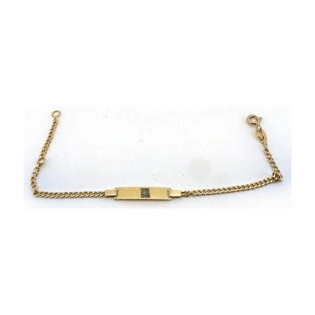 Pulsera esclava bebe barbada de oro 18k 14 cm